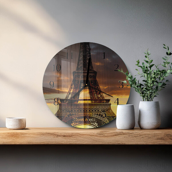 Round wall clock Eiffel Tower Paris