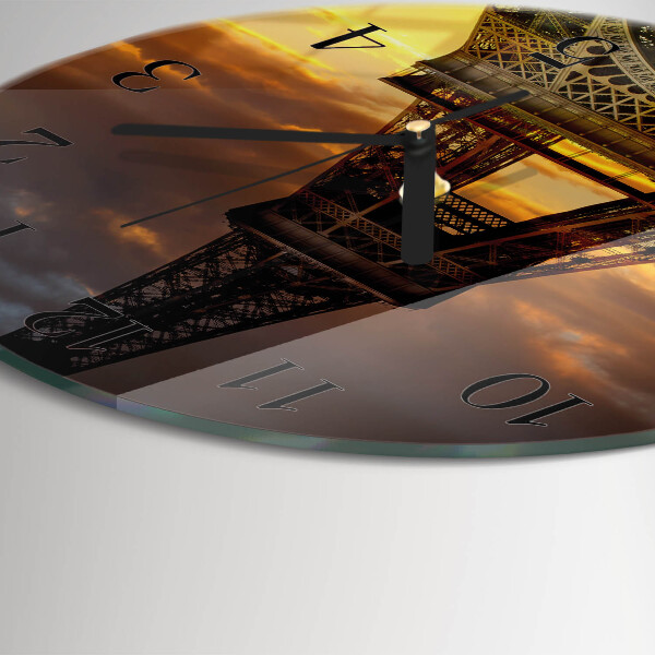 Round wall clock Eiffel Tower Paris