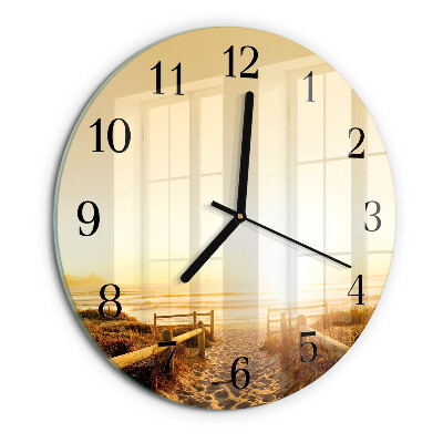Round wall clock Beach Path