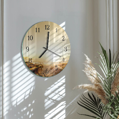 Round wall clock Beach Path