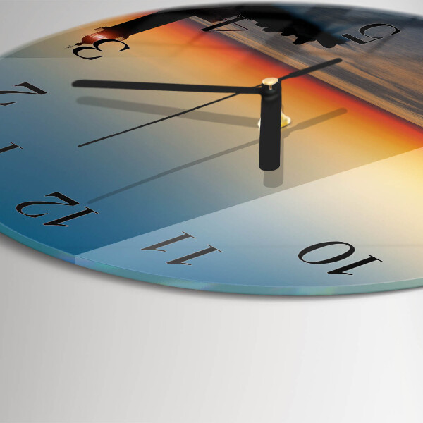 Round wall clock Lighthouse Sea