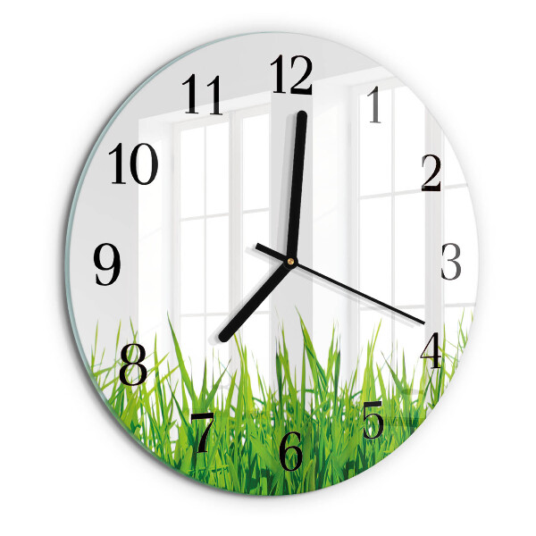 Round wall clock Grass