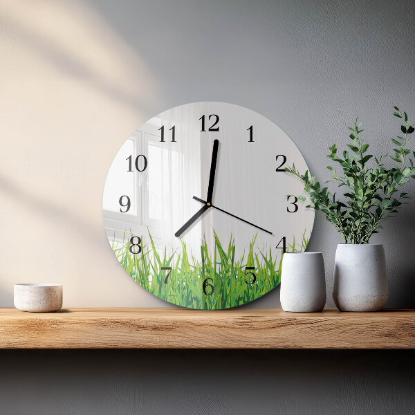 Round wall clock Grass