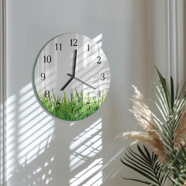 Round wall clock Grass