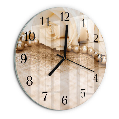 Round wall clock Vintage Sepia Roses