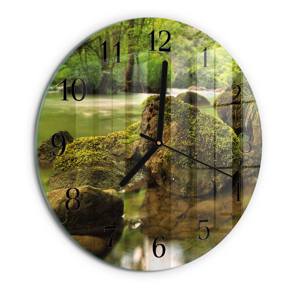 Round wall clock Landscape River