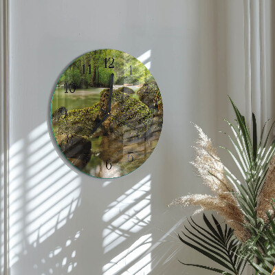 Round wall clock Landscape River
