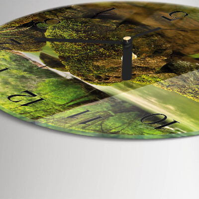Round wall clock Landscape River