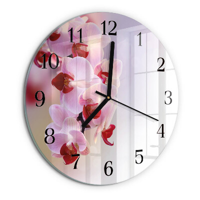 Round wall clock Orchid