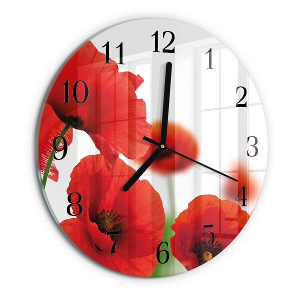 Round wall clock Poppies