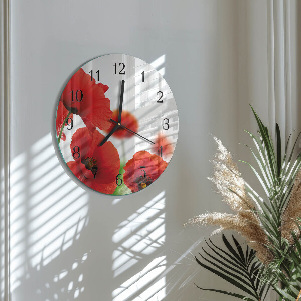Round wall clock Poppies
