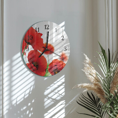 Round wall clock Poppies