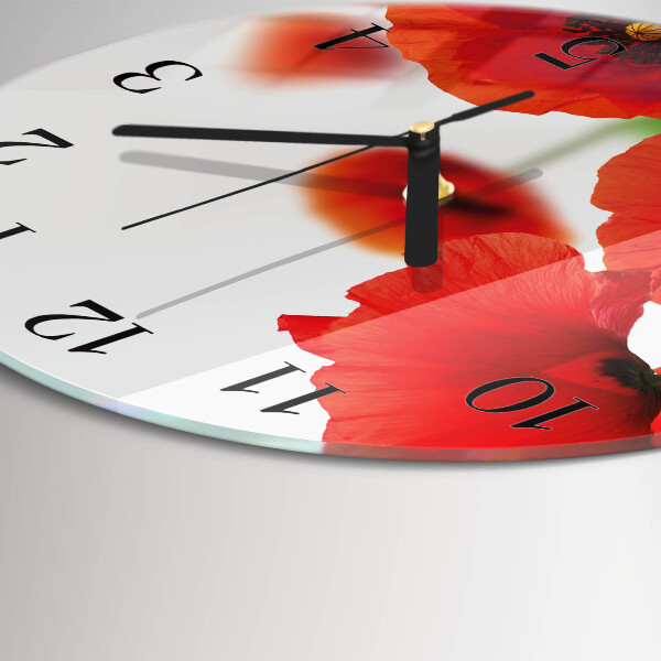 Round wall clock Poppies