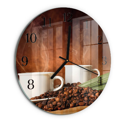 Round wall clock Coffee cups