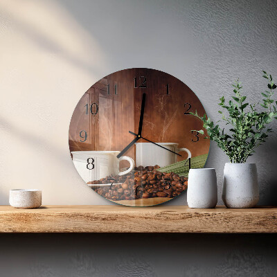 Round wall clock Coffee cups