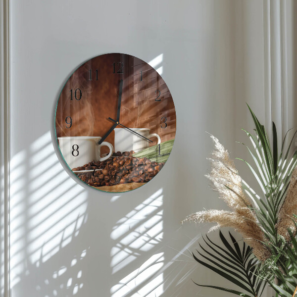 Round wall clock Coffee cups