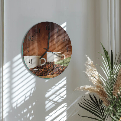 Round wall clock Coffee cups