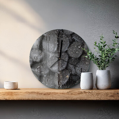Round wall clock Stones Water