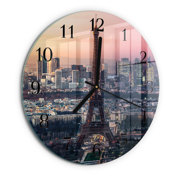 Round wall clock Eiffel Tower Paris