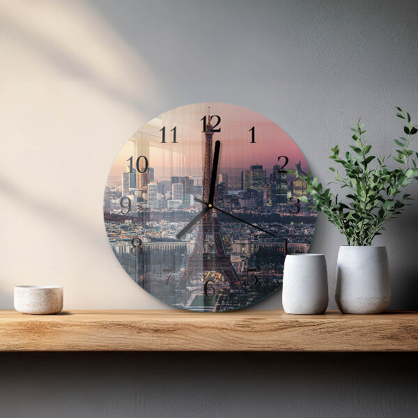 Round wall clock Eiffel Tower Paris