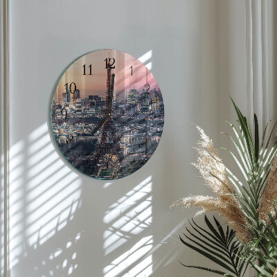 Round wall clock Eiffel Tower Paris