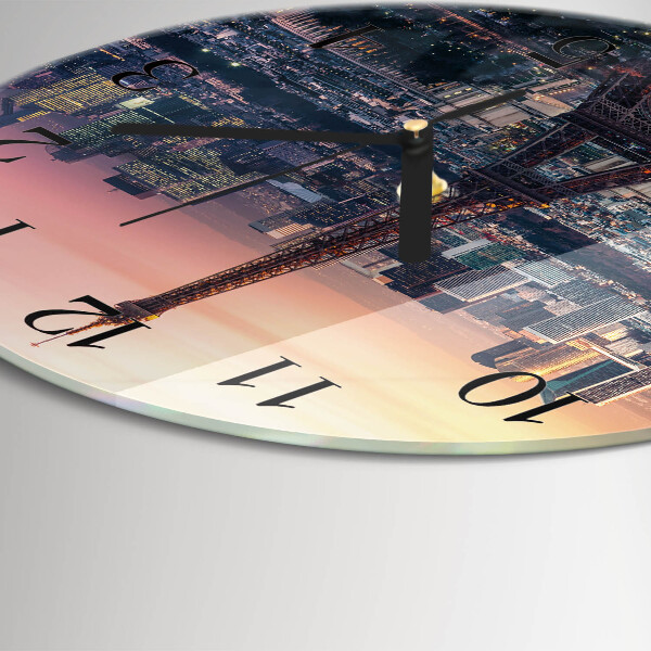 Round wall clock Eiffel Tower Paris