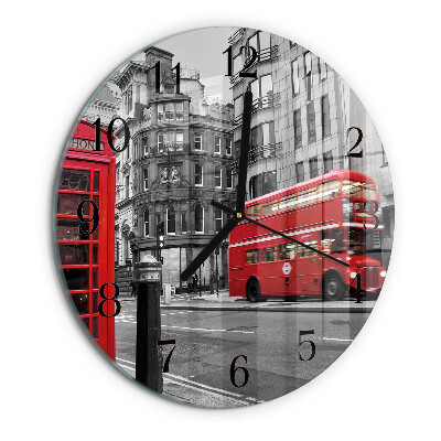 Round wall clock Red Bus