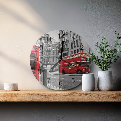 Round wall clock Red Bus