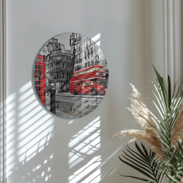 Round wall clock Red Bus