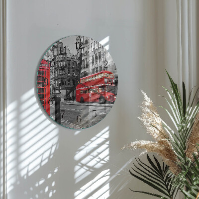 Round wall clock Red Bus