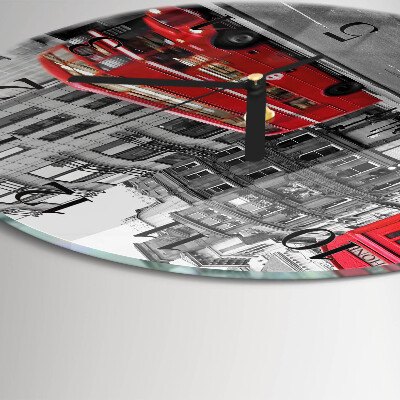 Round wall clock Red Bus