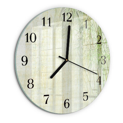 Round wall clock Bamboo Plant