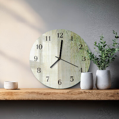 Round wall clock Bamboo Plant