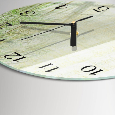 Round wall clock Bamboo Plant