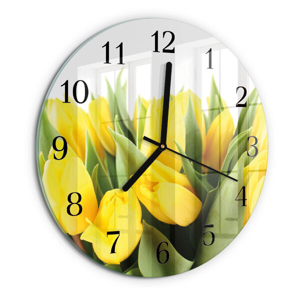 Round wall clock Tulip Flowers
