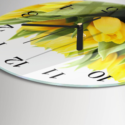 Round wall clock Tulip Flowers