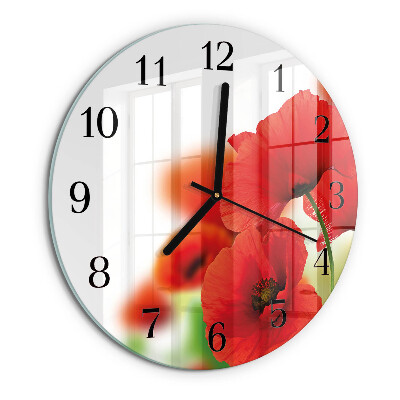 Round wall clock Poppies