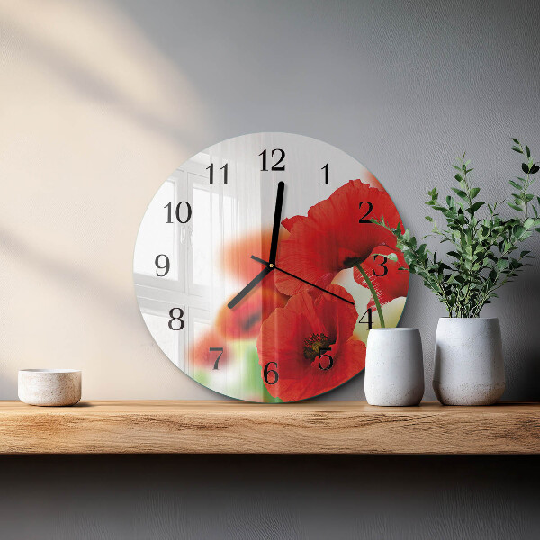 Round wall clock Poppies