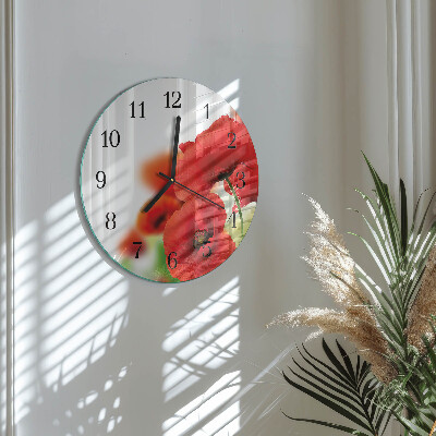 Round wall clock Poppies
