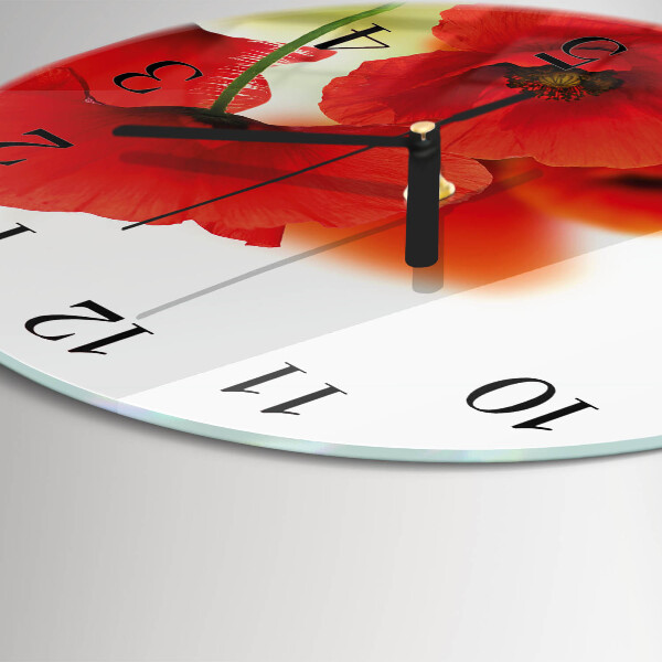 Round wall clock Poppies