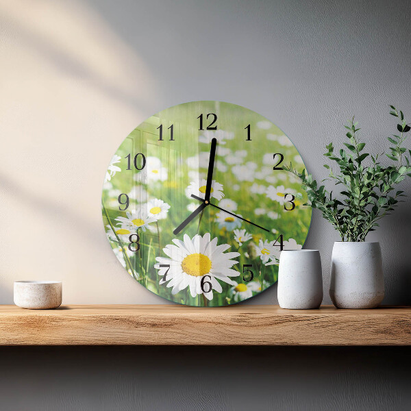 Round wall clock Daisies