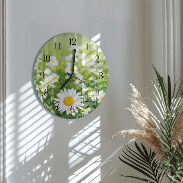 Round wall clock Daisies