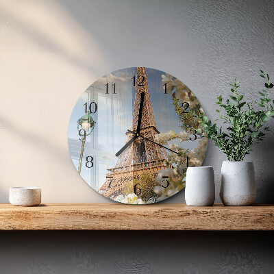 Round wall clock Eiffel Tower Paris