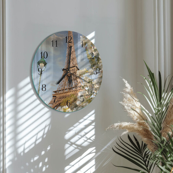 Round wall clock Eiffel Tower Paris