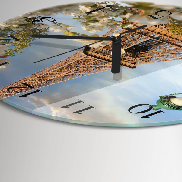 Round wall clock Eiffel Tower Paris