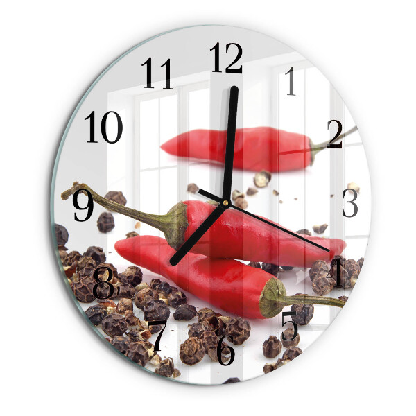 Round wall clock Chili peppers
