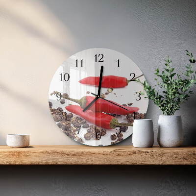 Round wall clock Chili peppers