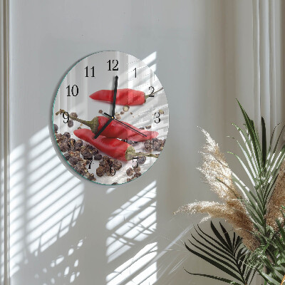 Round wall clock Chili peppers