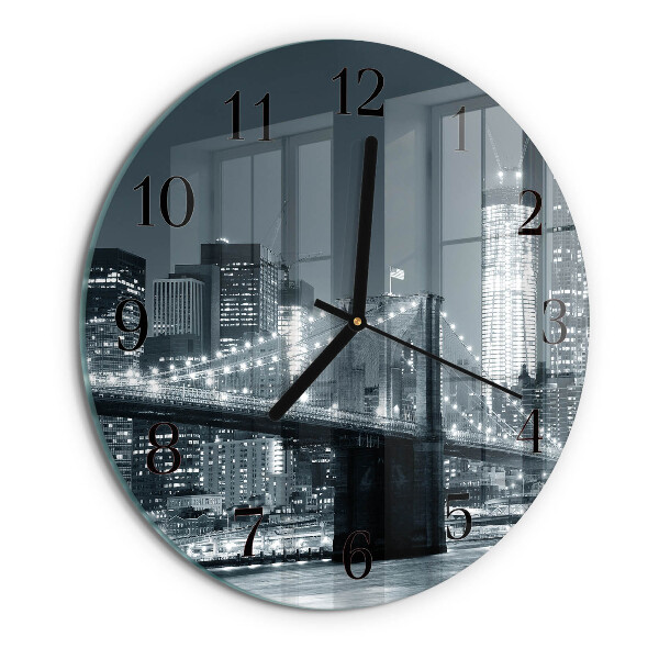 Round wall clock Horizontal Bridge