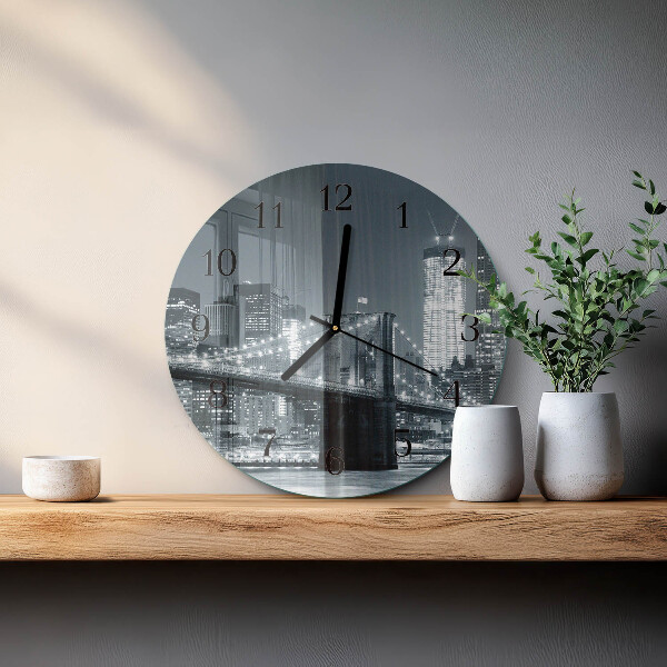 Round wall clock Horizontal Bridge